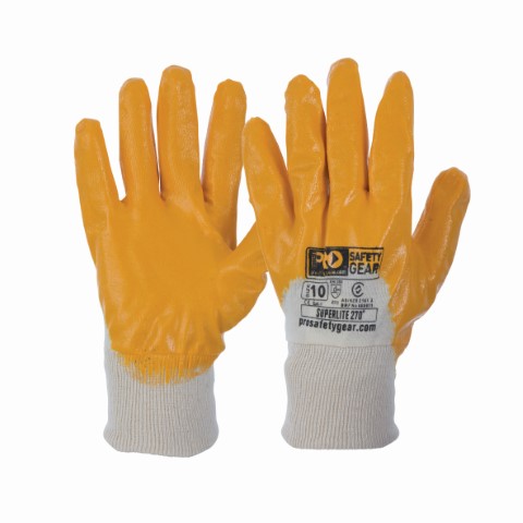 PRO GLOVE NITRILE SUPER-LITE ORANGE SIZE 8 - 3/4 DIPPED